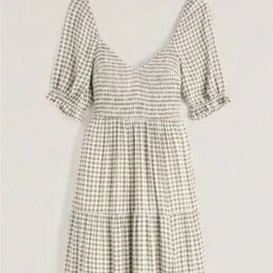 Abercrombie & Fitch Black and White Gingham Midi Dress